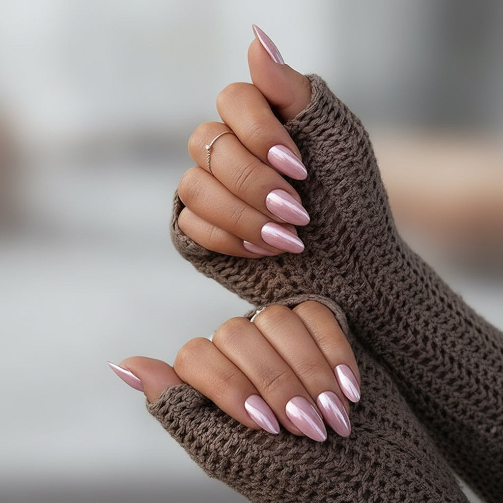 Rosé Pearl Press-On Nails